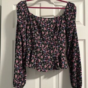 Elegant Floral Long Sleeve Blouse